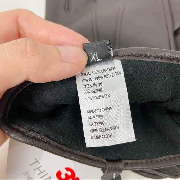 50% OFF 3M Thinsulate Men’s Dark Brown Leather Gloves - Picture 4 of 4